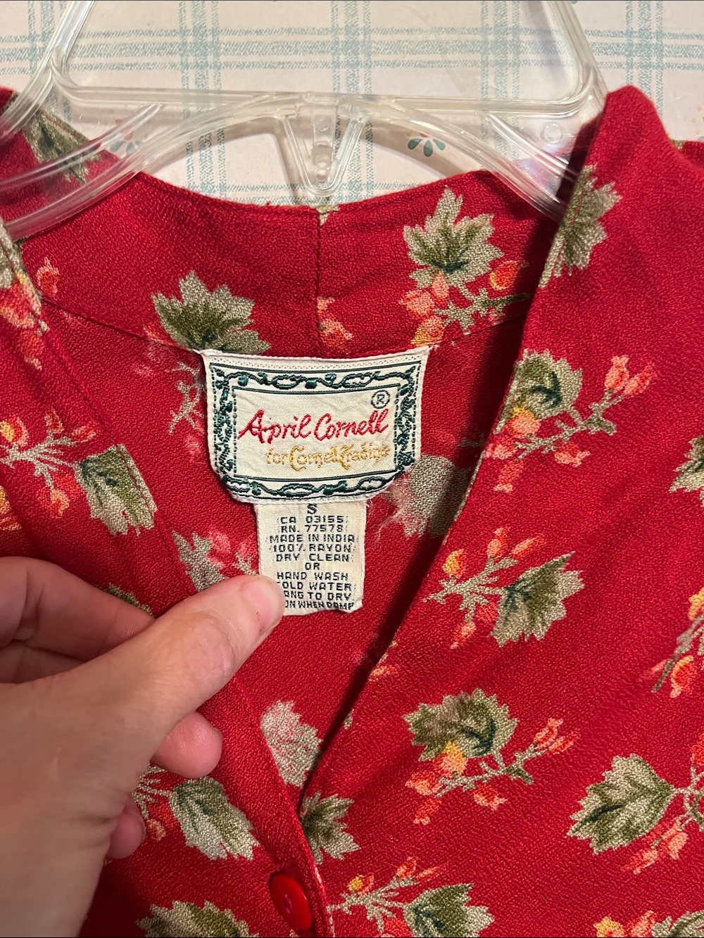 April Cornell Red Floral Maxi Dress - Picture 2 of 5